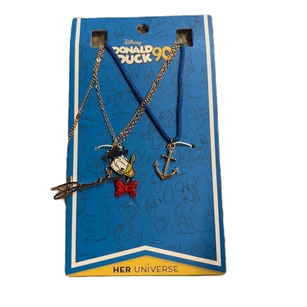 Disney Donald Duck 3 Necklace Set NEW Stone Shiny Donald World Land Cruise